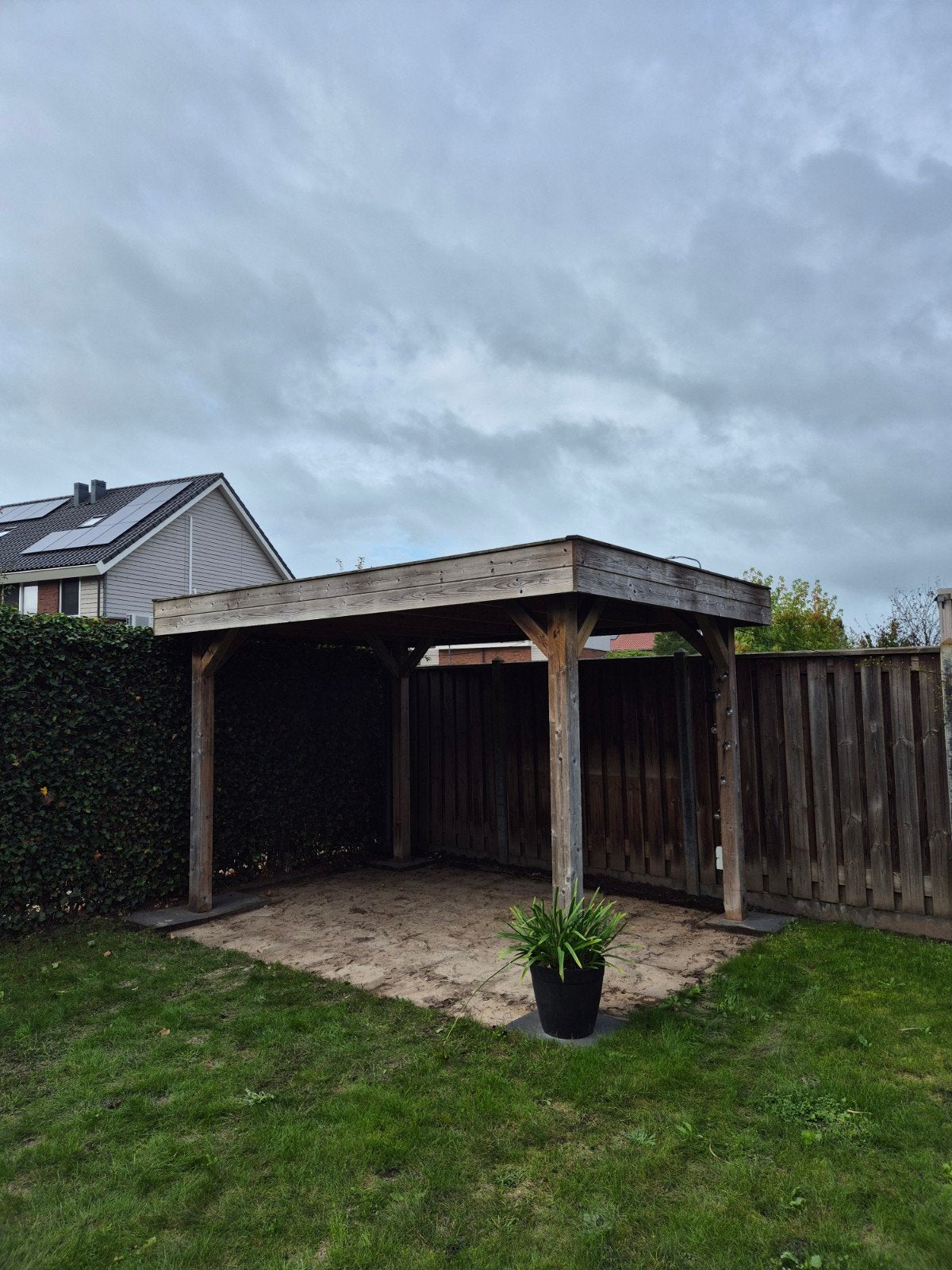 Houten overkapping, Tuin en Terras, Ophalen, Gebruikt, Overige typen