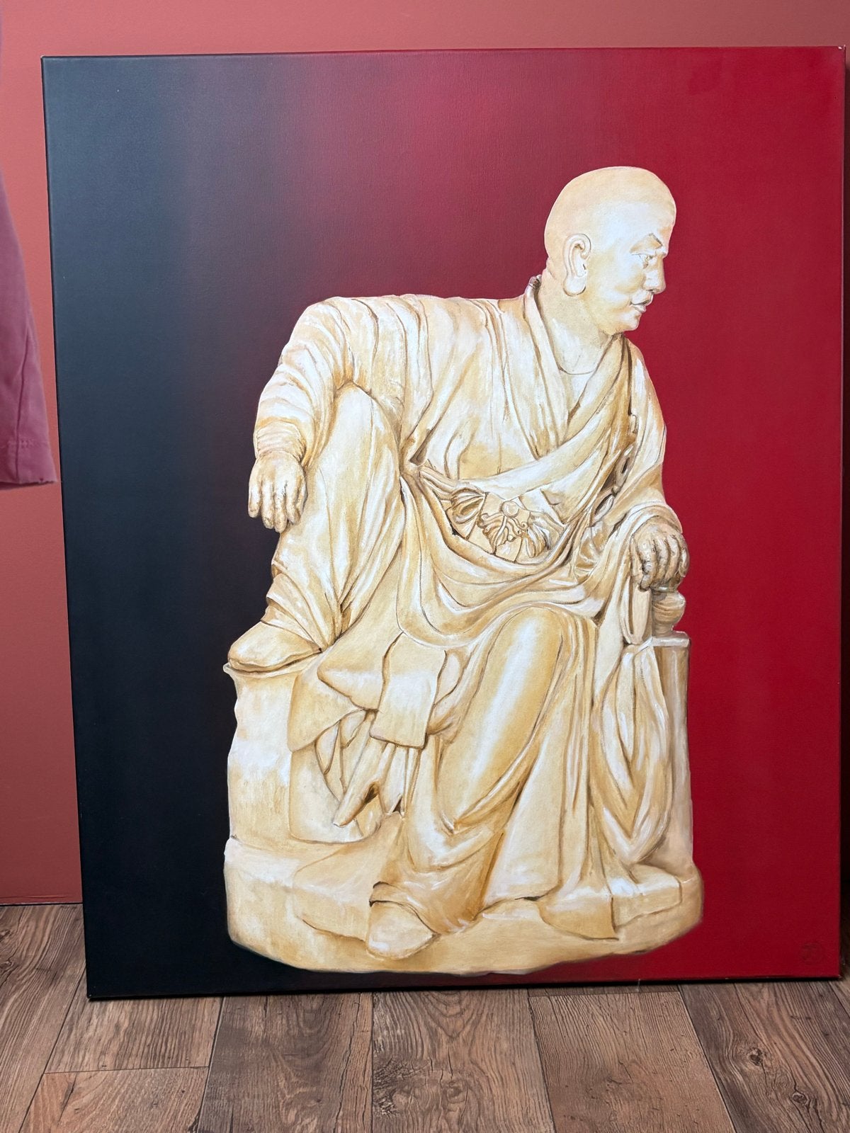 Boeddha schilderij -handgeschilderd op doek, Ophalen, Acrylverf, Overig onderwerp, Handgeschilderd
