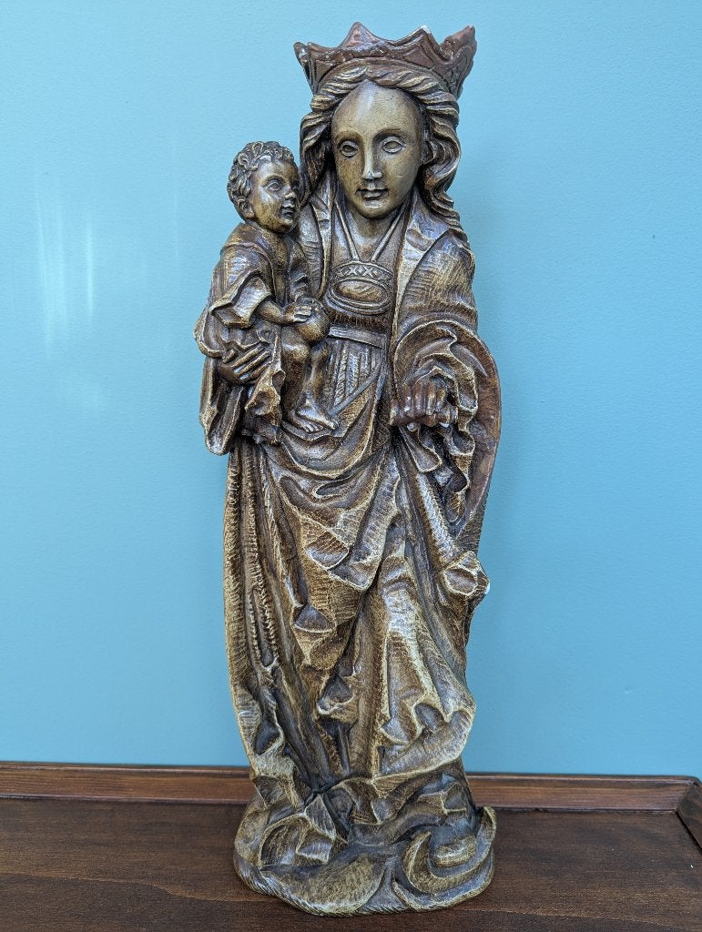 Antheunis Madonna met Kind – religieus beeld 48 cm – gemerkt, Antiek en Kunst, Ophalen of Verzenden