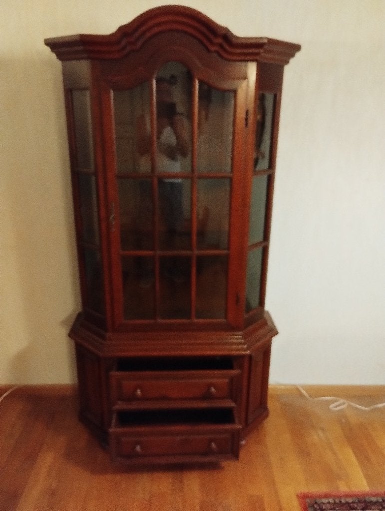 Prachtige klassieke mahonie vitrinekast/servieskast, Ophalen, Gebruikt, 100 tot 150 cm, Klassiek