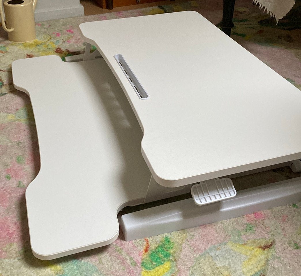Ergonomische bureauverhoger, Huis en Inrichting, Bureaus, Ophalen, Zit-sta bureau, Gebruikt, 60 cm