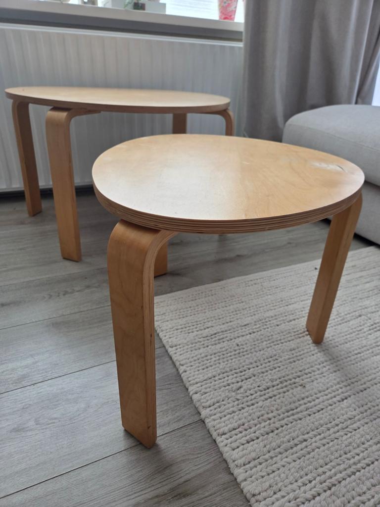 Set van 2 bijzettafels, Ophalen, Gebruikt, 50 tot 100 cm, 50 tot 100 cm