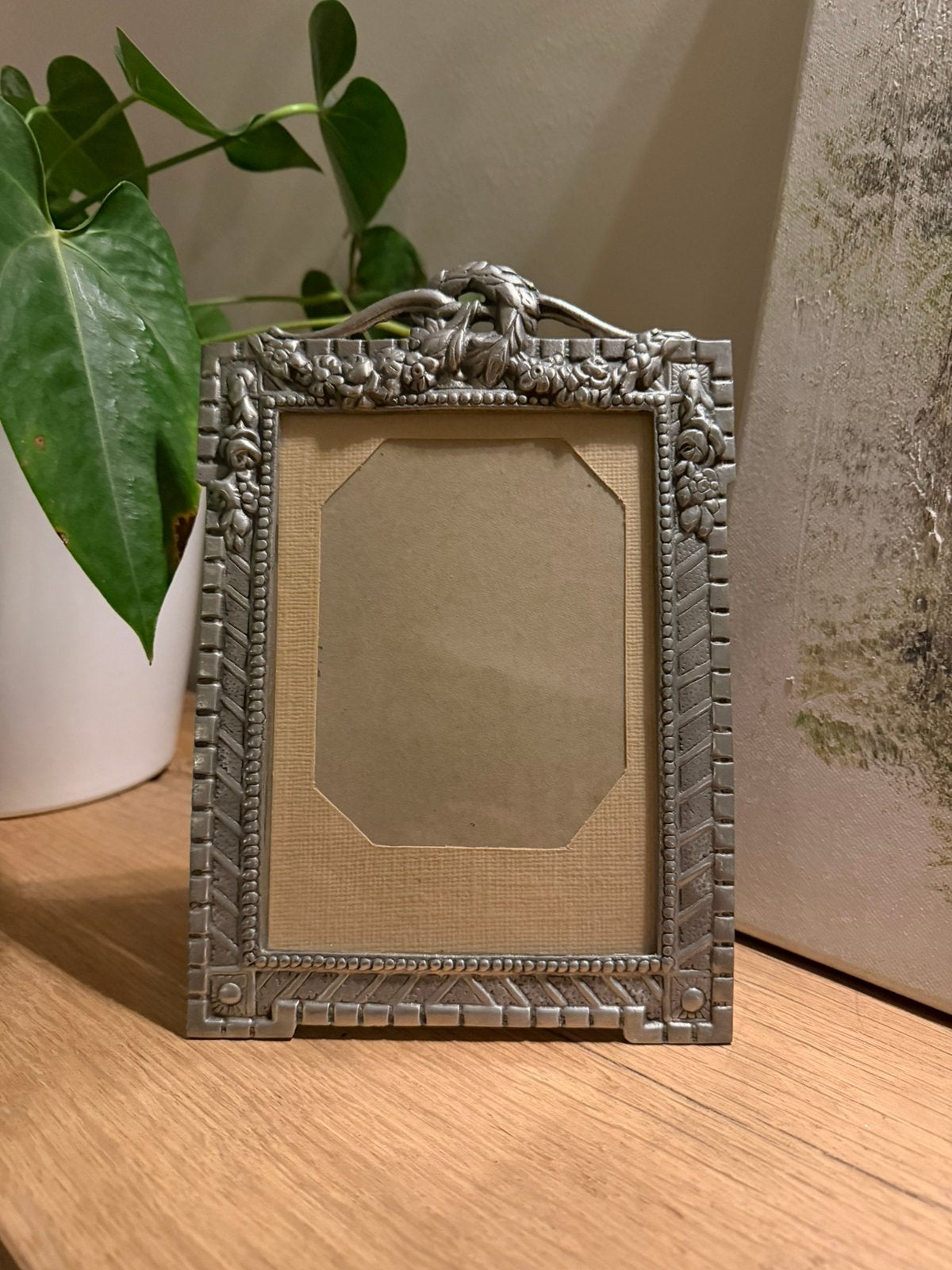 Antieke fotolijst tin Art Nouveau Jugendstil 9x13 / 13x18, Zilver, Metaal, Ophalen of Verzenden, Zo goed als nieuw