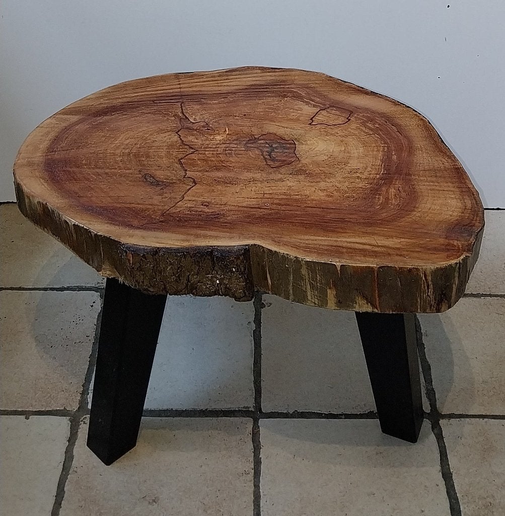 Een Boomstam Salontafel / Bijzettafel, Huis en Inrichting, Tafels | Bijzettafels, Ophalen, Minder dan 45 cm, Minder dan 55 cm