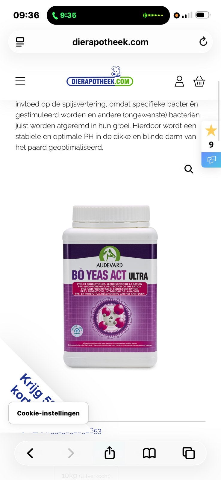 Audevart pre-probiotica, Dieren en Toebehoren, Ophalen of Verzenden, Zo goed als nieuw