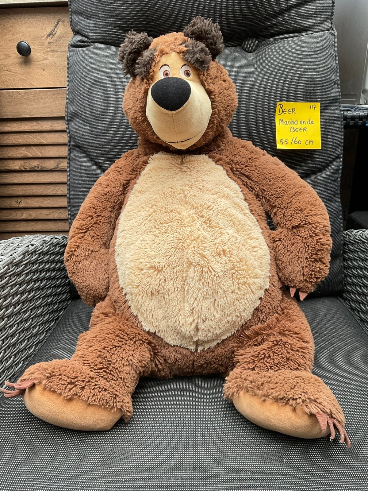 Nieuwe zgan super grote beer Masha en de Beer 55/60cm, Ophalen, Overige figuren, Nieuw, Beeldje of Figuurtje