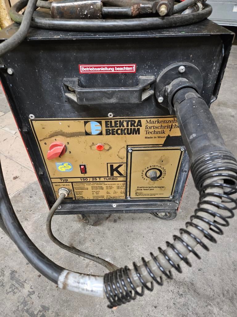 Elektra Beckum 150/25 T Turbo Lasapparaat, Ophalen of Verzenden, Gebruikt, 150 tot 250 ampère, Co2
