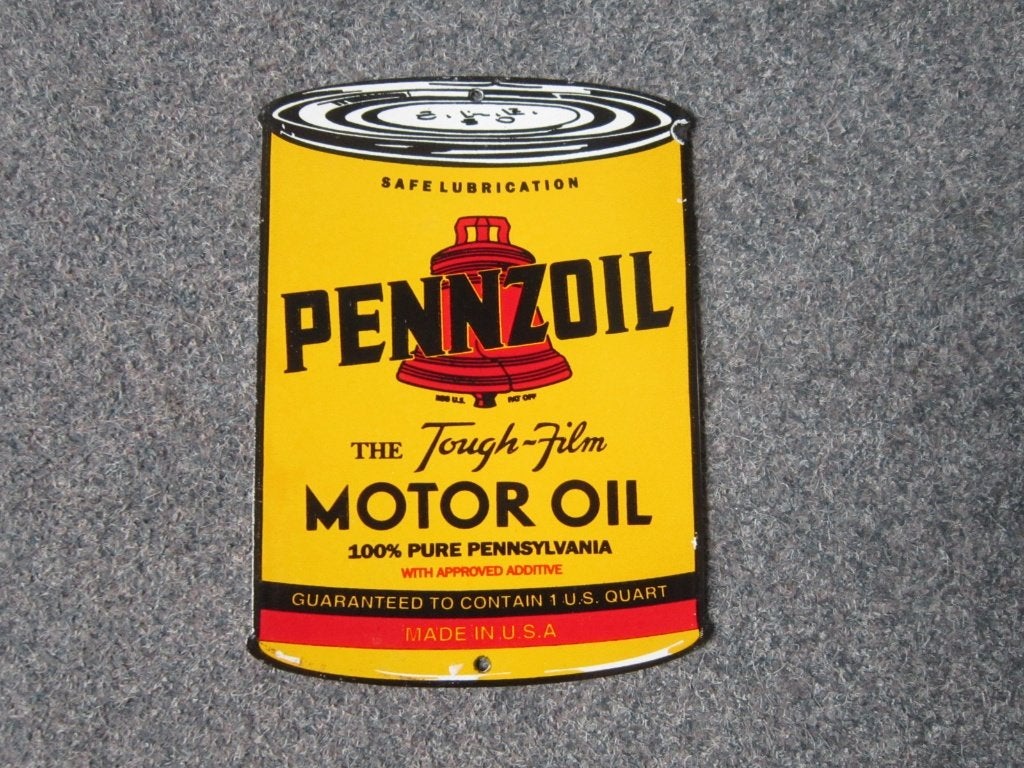 PENNZOIL EMAILLE RECLAMEBORD, Verzamelen, Merken en Reclamevoorwerpen, Ophalen, Gebruikt, Reclamebord