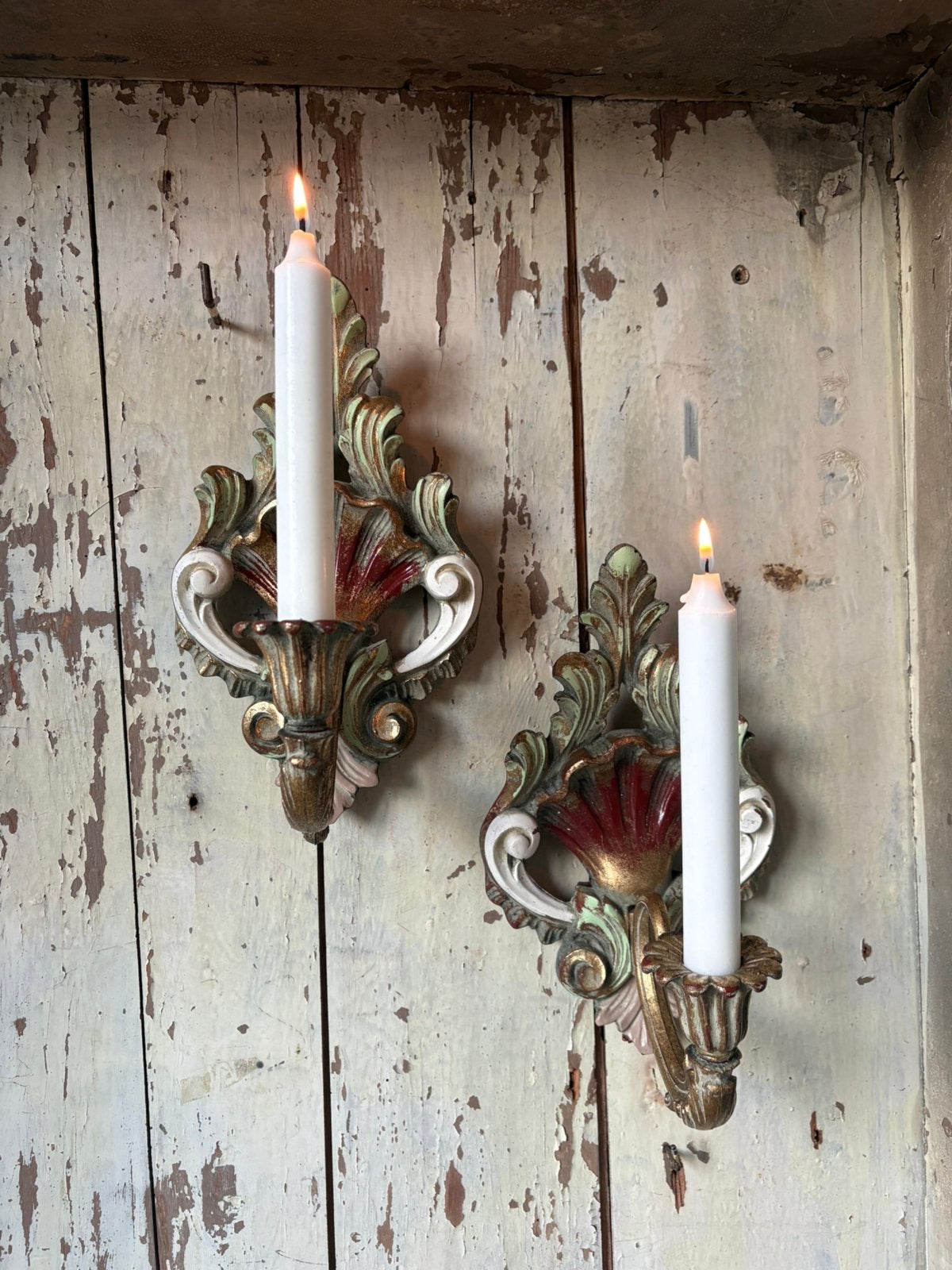 Set vintage Italiaanse wandkandelaars, Antiek en Kunst, Ophalen of Verzenden
