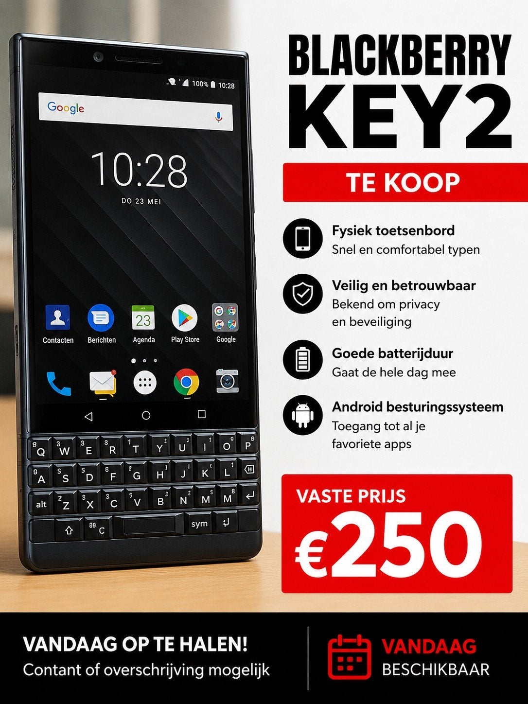 BlackBerry KEY2 - Android smartphone met fysiek toetsenbord, Telecommunicatie, Mobiele telefoons | Blackberry, Gebruikt, Touchscreen