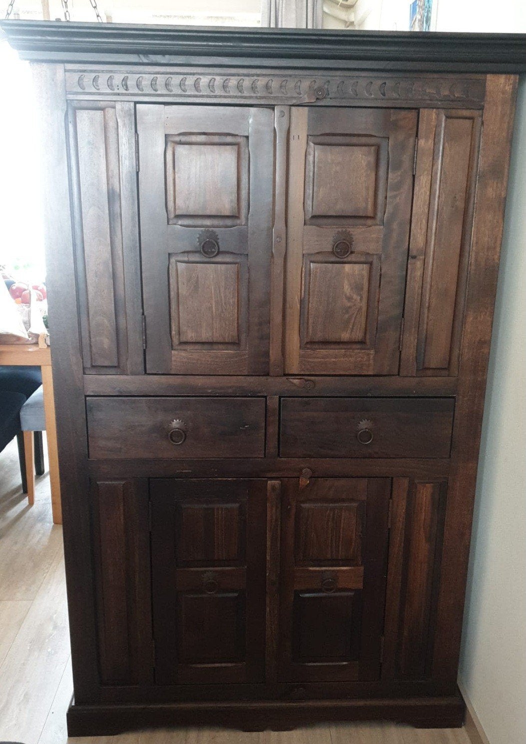Kast donker hout 170H/110B/45D, Ophalen, 25 tot 50 cm
