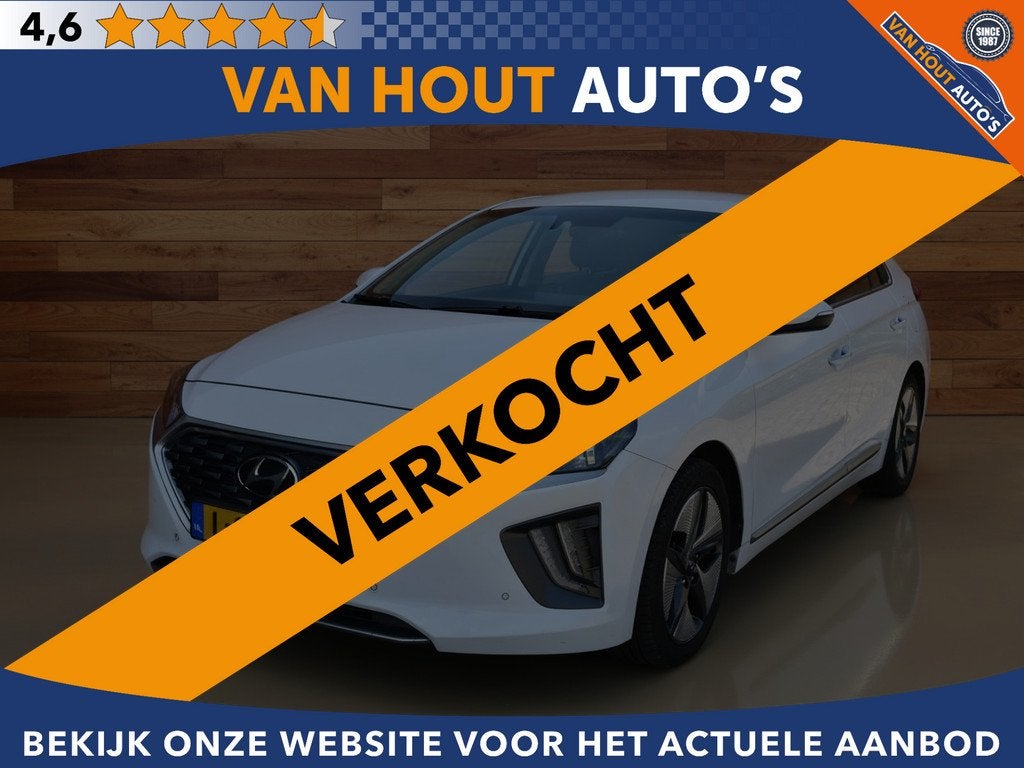 Hyundai IONIQ 1.6 GDi Premium - Plus | HYBRIDE | VERKOCHT, Auto's, Hyundai, 28 km/l, Gebruikt, Met garantie (alle), Wit
