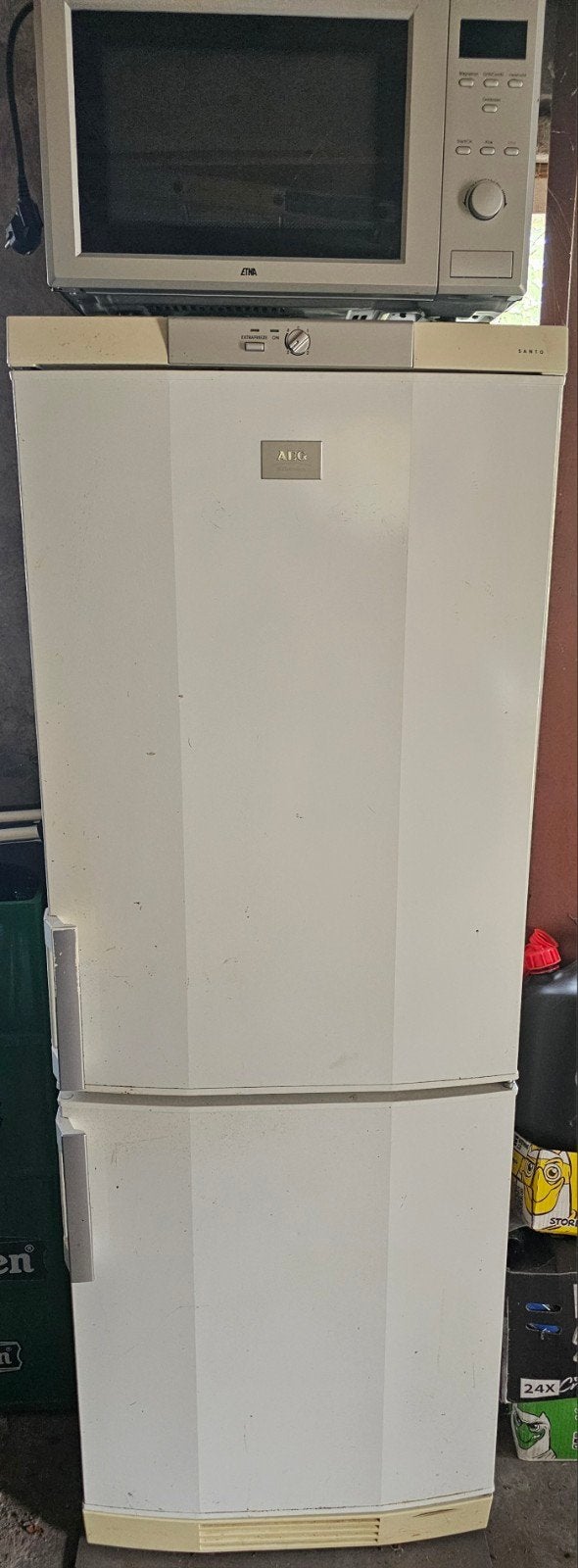 te koop  AEG koelvriescombi + magnetron, Ophalen, Gebruikt