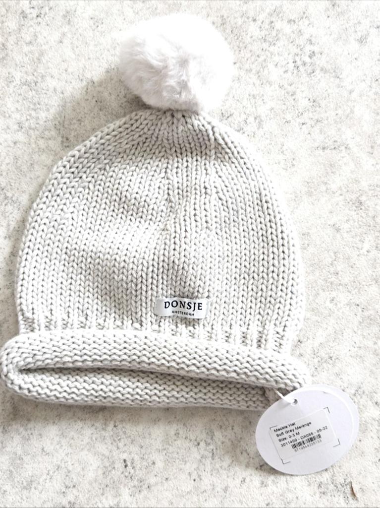 Donsje Amsterdam Mackle Hat Soft Grey Melange - Nieuw, Kinderen en Baby's, Babykleding | Mutsen, Sjaals en Wanten, Jongetje of Meisje