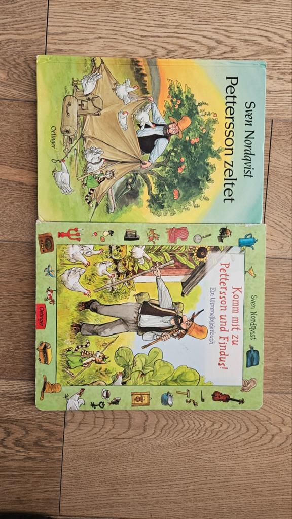 Twee  Petterson en Findus boeken in Duits, Ophalen, Zo goed als nieuw, Jongen of Meisje, Fictie algemeen
