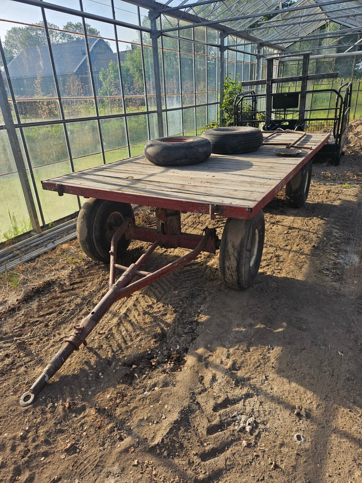 Oude platte wagen / landbouw wagen / hooiwagen, Ophalen of Verzenden