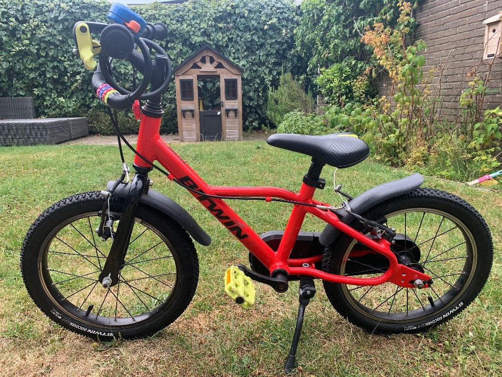 Kinderfiets mountainbike, Ophalen, Gebruikt, Velgrem, Minder dan 16 inch