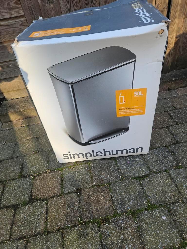 EKO E-Cube Pedaalemmer 50 L Zilver Roestvrij staal nieuw., Met pedaal, 50 tot 75 cm, Nieuw, 40 liter of meer