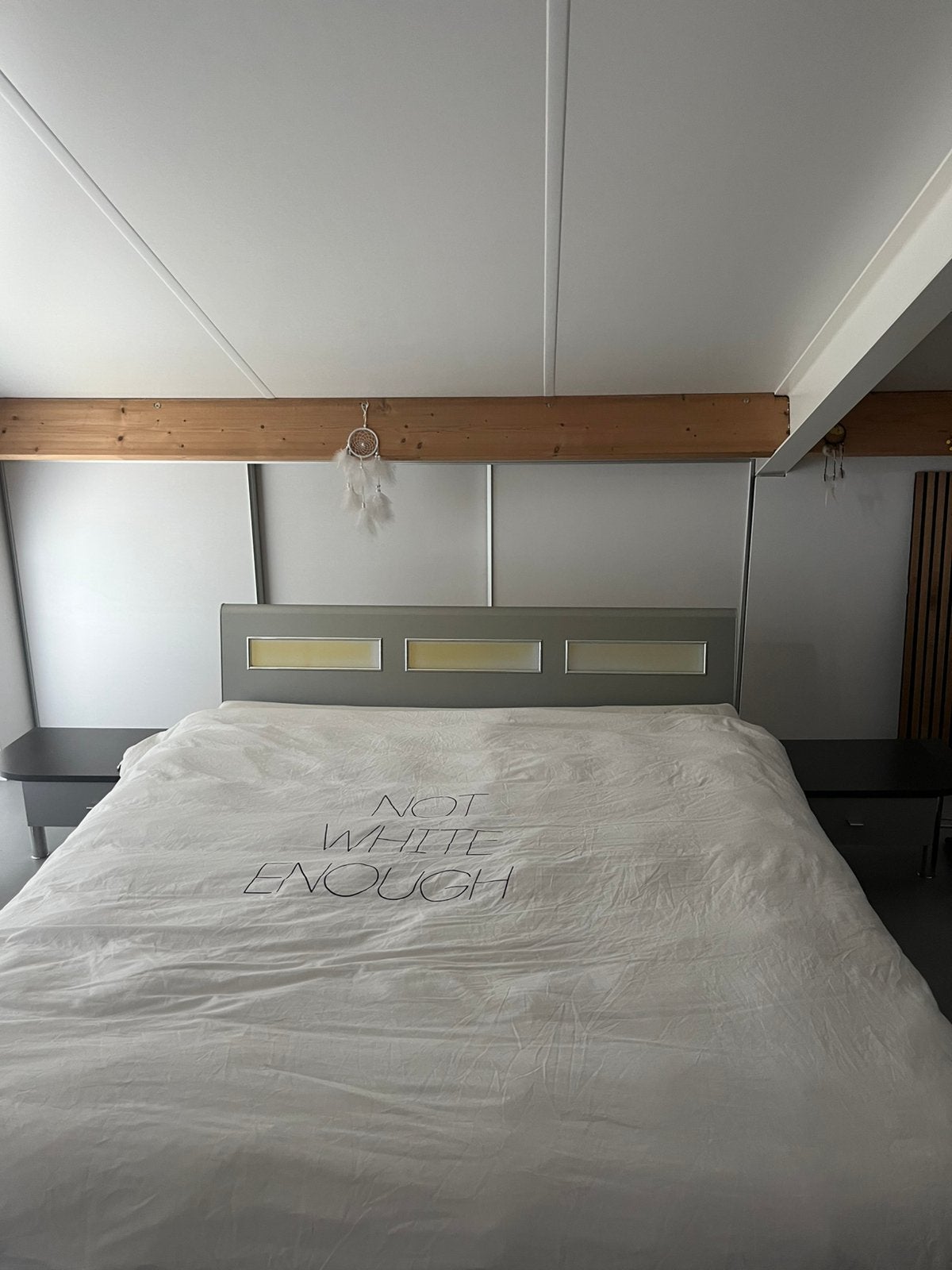 Bed met hoofdbord en nachtkastjes 180x220, Ophalen, Gebruikt, Tweepersoons, 180 cm