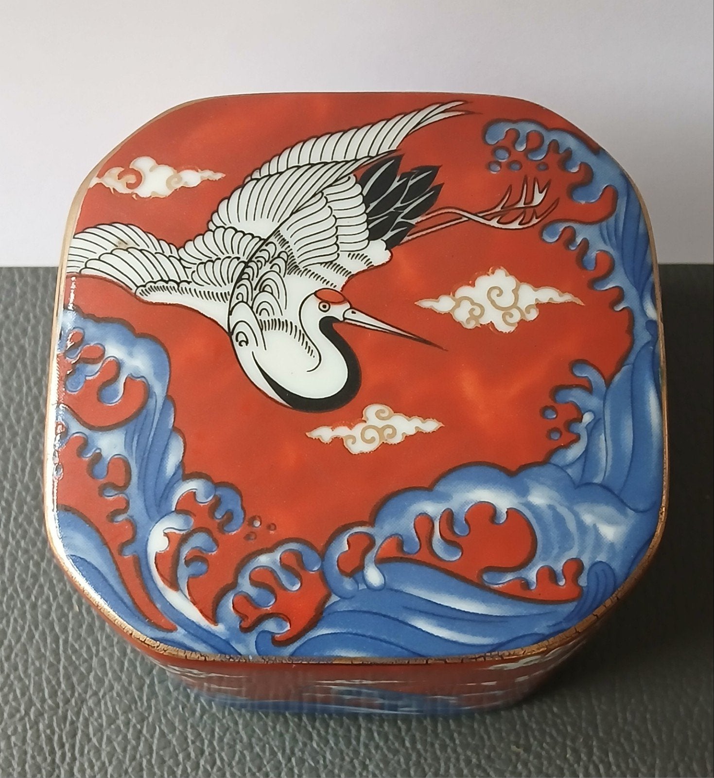 Vintage Takahashi San Francisco Porseleinen doosje–Kraanvoge, Ophalen of Verzenden