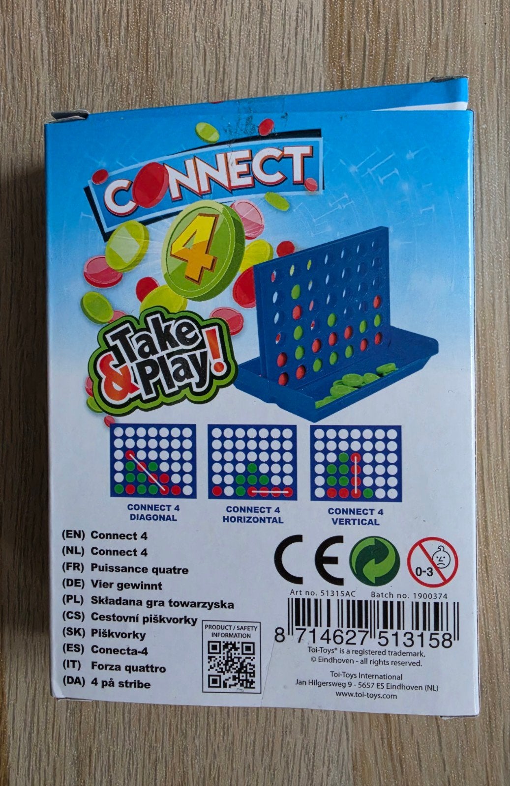 Connect 4 - Take & Play Reisspel, Een of twee spelers, Ophalen of Verzenden, Gebruikt, Toi-Toys