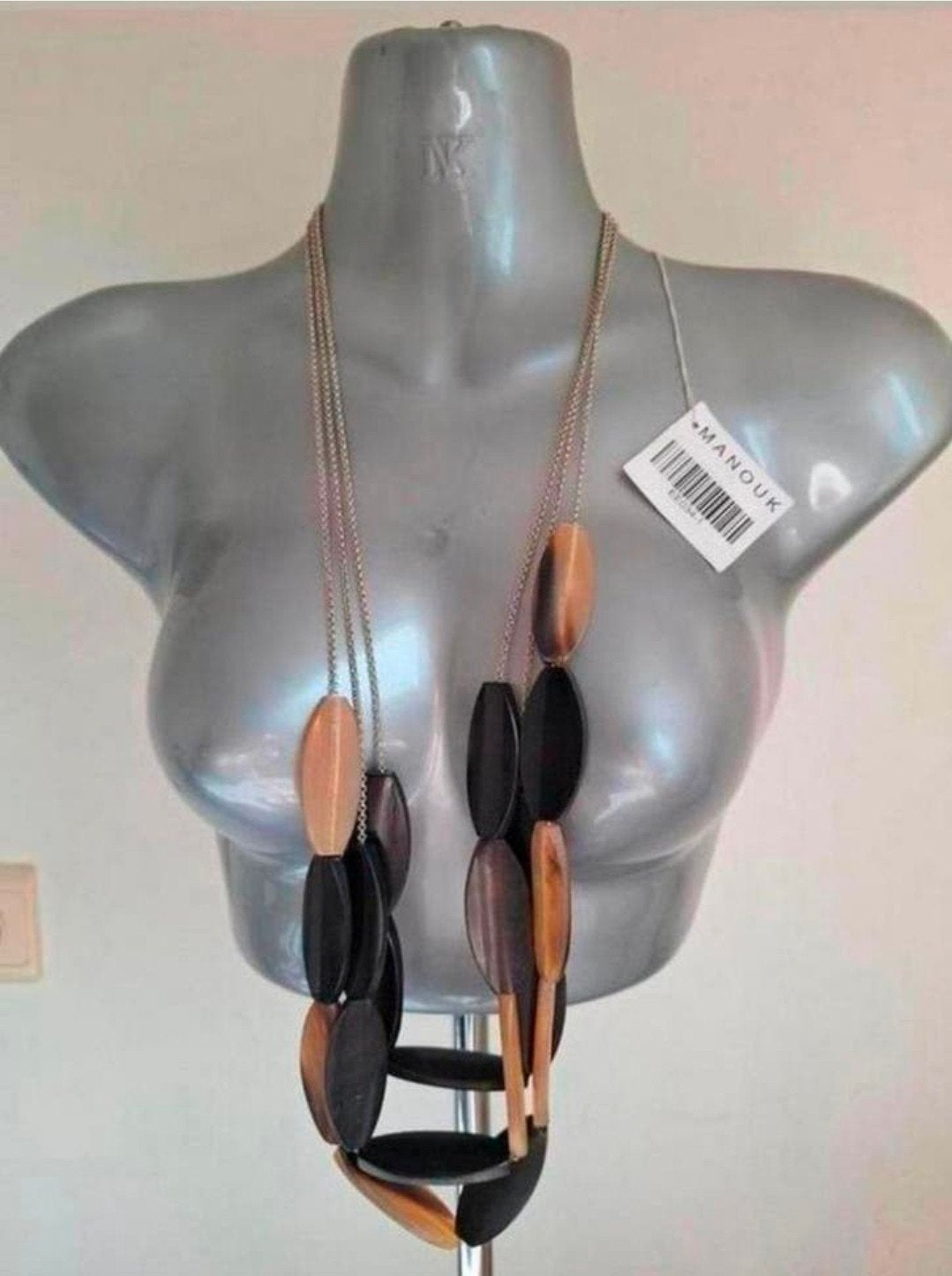 Manouk - ketting jaseron met hoorn. 3=2 actie!, Sieraden, Tassen en Uiterlijk, Kettingen, Verstelbaar, Bruin, Verzenden, Nieuw
