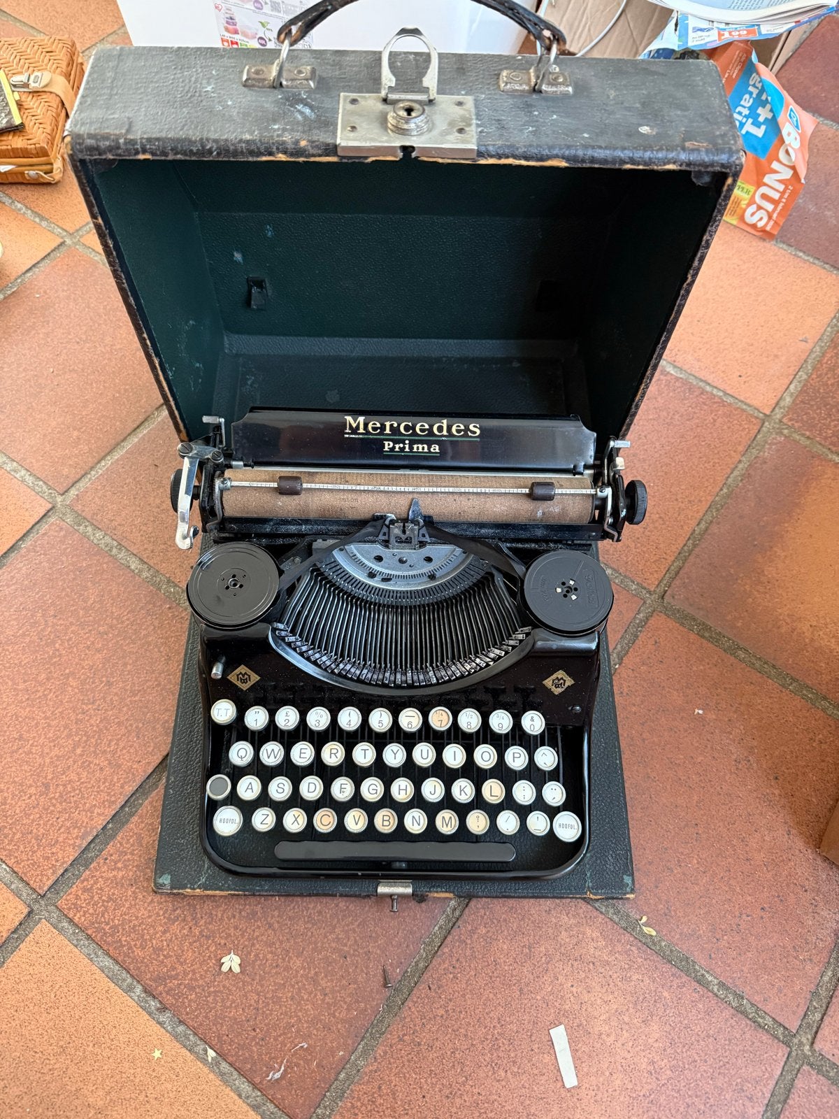 Vintage oude werkende mercedes prima typemachine, Diversen, Typemachines, Ophalen of Verzenden, Gebruikt
