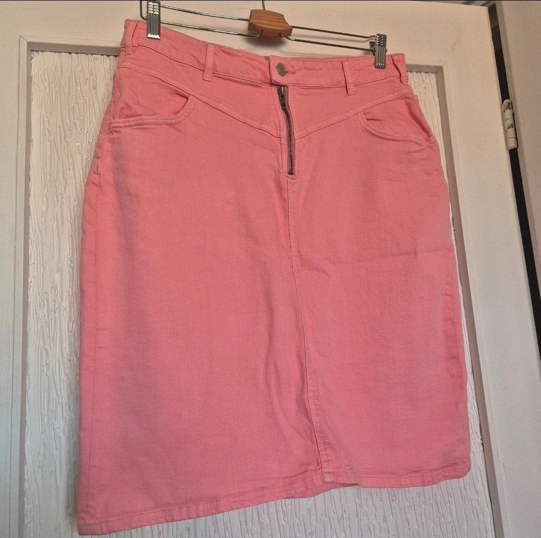 Roze Ellos Jeans Rok Maat 44 | Stoere High Waist Spijkerrok, Ellos, Maat 42/44 (L), Ophalen of Verzenden, Zo goed als nieuw