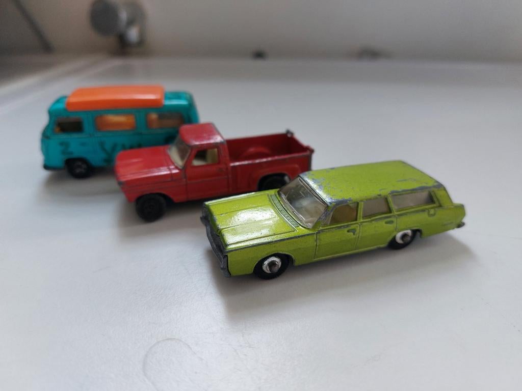 3x Matchbox Lesney Superfast vintage autos sturende mercury, Ophalen of Verzenden, Gebruikt