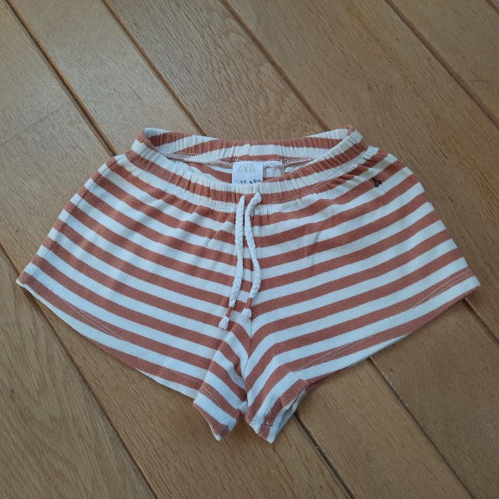 Zara bermuda short zand caramel streep maat 110, Broek, Ophalen of Verzenden, Zo goed als nieuw, Zara