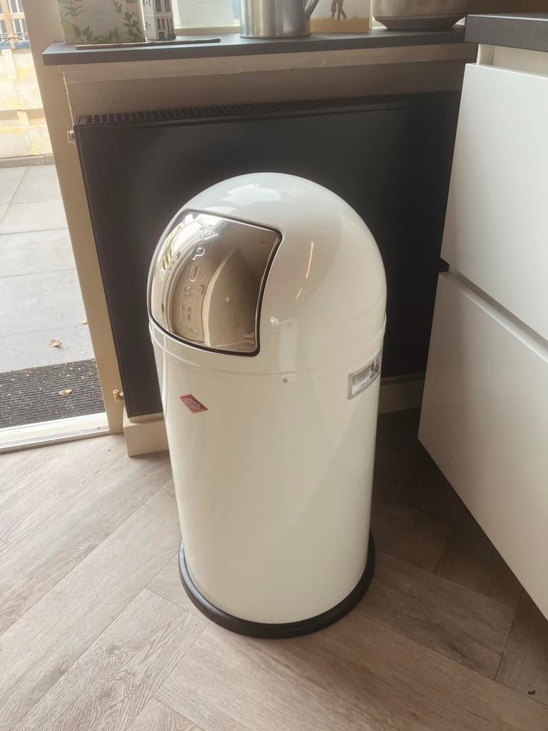 Wesco Pushboy prullenbak wit, Ophalen, Zo goed als nieuw, Minder dan 50 cm