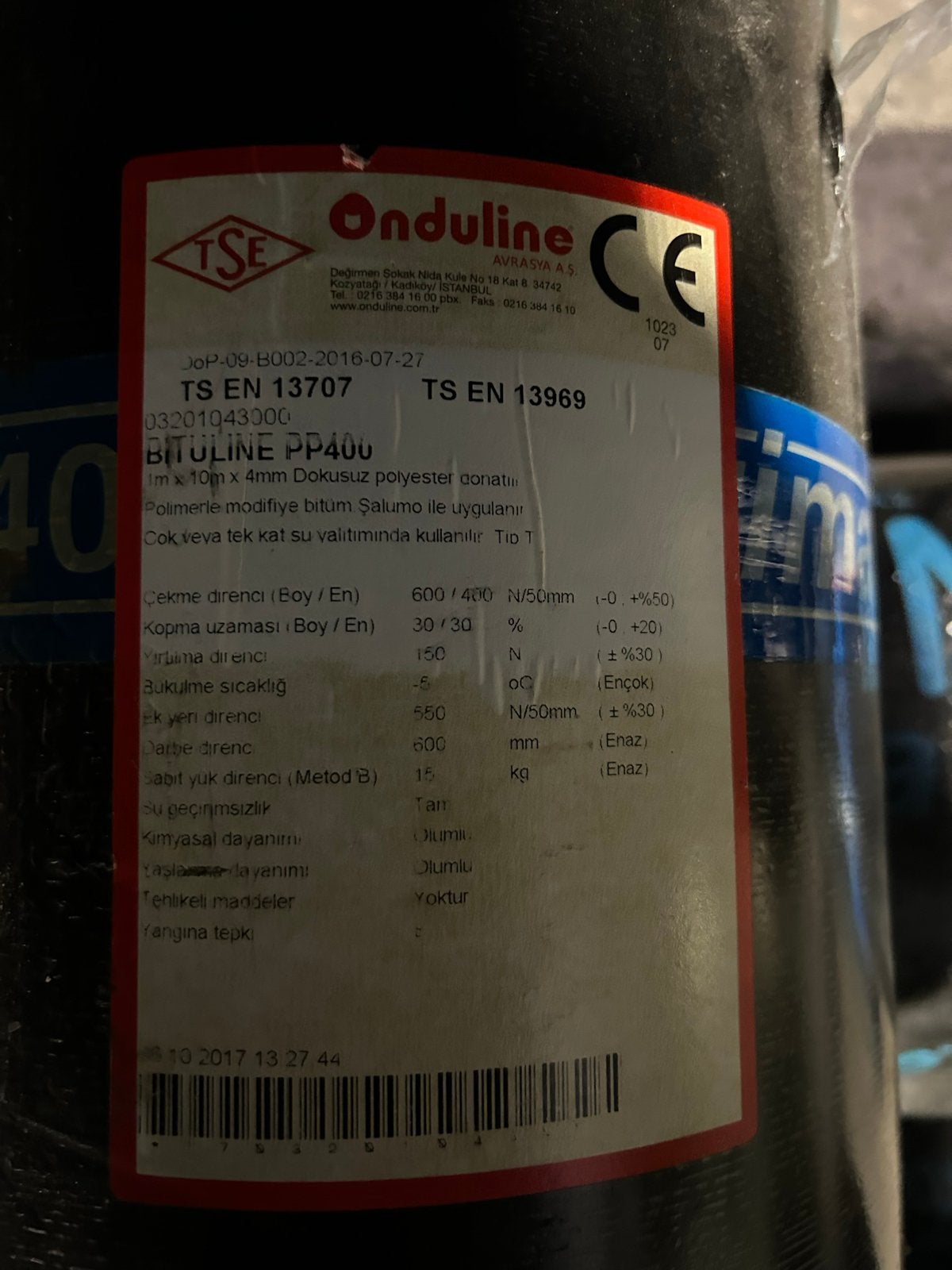 5 rollen Onduline Bituline PP400 dakbedekking, Ophalen of Verzenden, Nieuw, 15 m² of meer, Folie