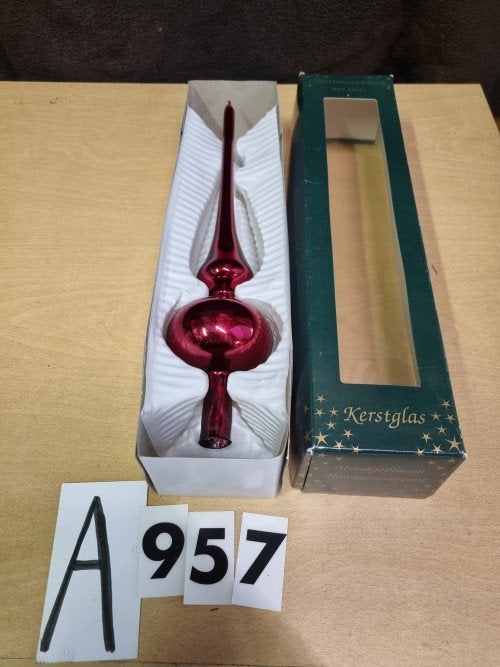 kerstboom piek rood glas, Ophalen of Verzenden, 'T Olde Gre-j, Info@toldegrej.nl, Endepoelstraat 20f Didam