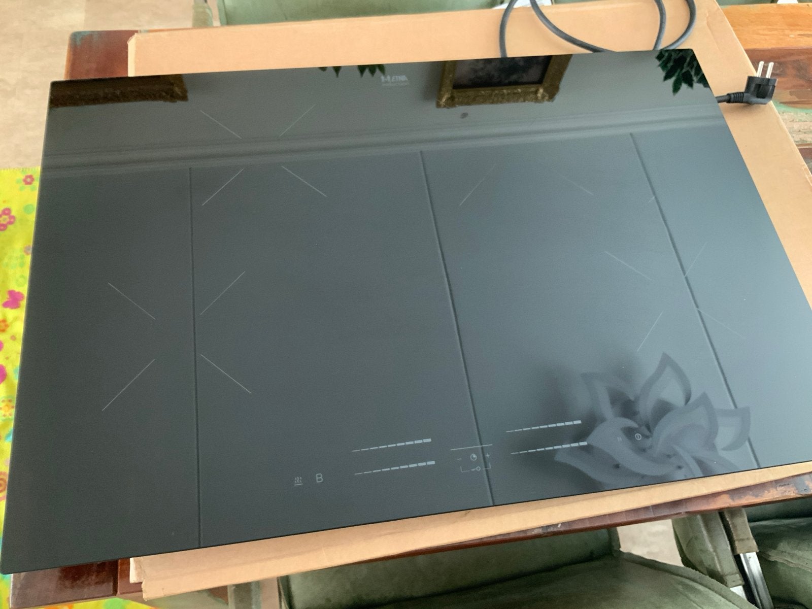 ETNA Inductie Kookplaat KIS577ZT -1 FASE (220V) 77cm breed, Zo goed als nieuw, Inbouw, Inductie, 4 kookzones