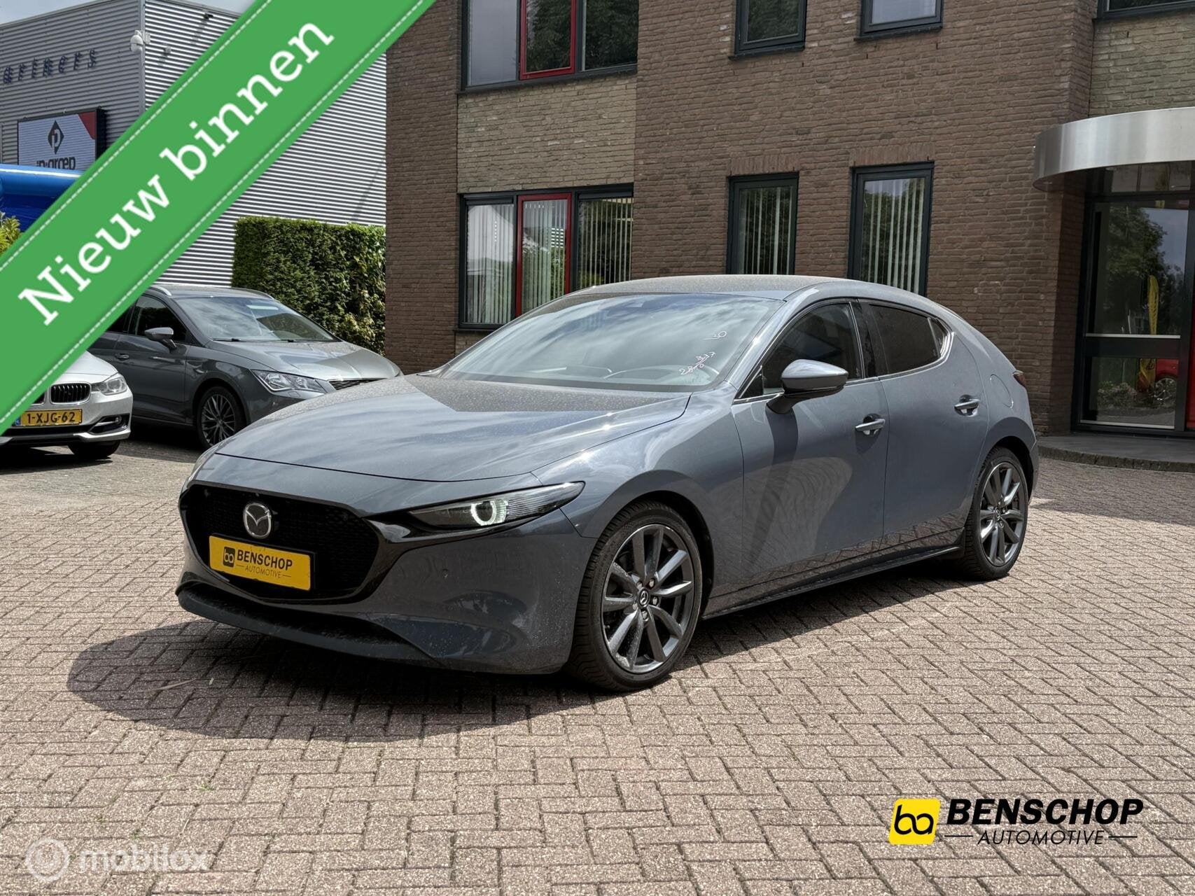 Mazda 3 2.0 e-SkyActiv-G M Hybrid 122 Luxury Leer Bose Navi, Auto's, Voorwielaandrijving, 1998 cc, Zwart, 4 cilinders