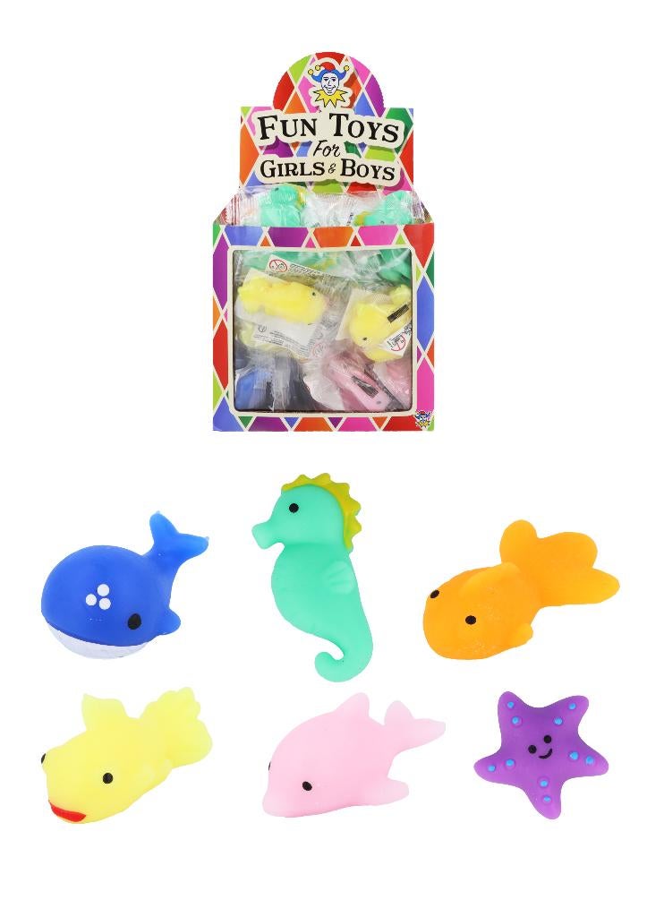 PARTIJ SQUISHIES ZEEDIEREN 4-5CM ASSORTI, Diversen, Rommelmarktspullen, Nieuw, Ophalen of Verzenden