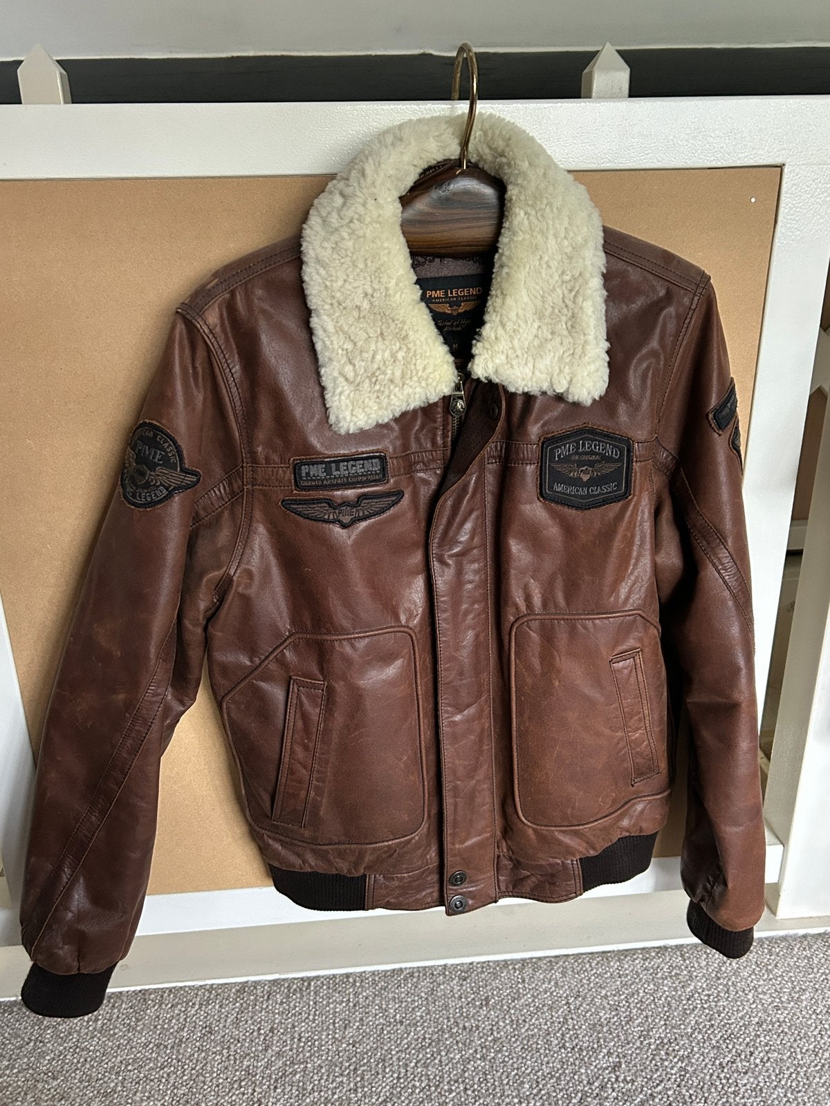 PME legend bruin leren pilotenjas, Ophalen of Verzenden, Zo goed als nieuw, Maat 48/50 (M), Bruin