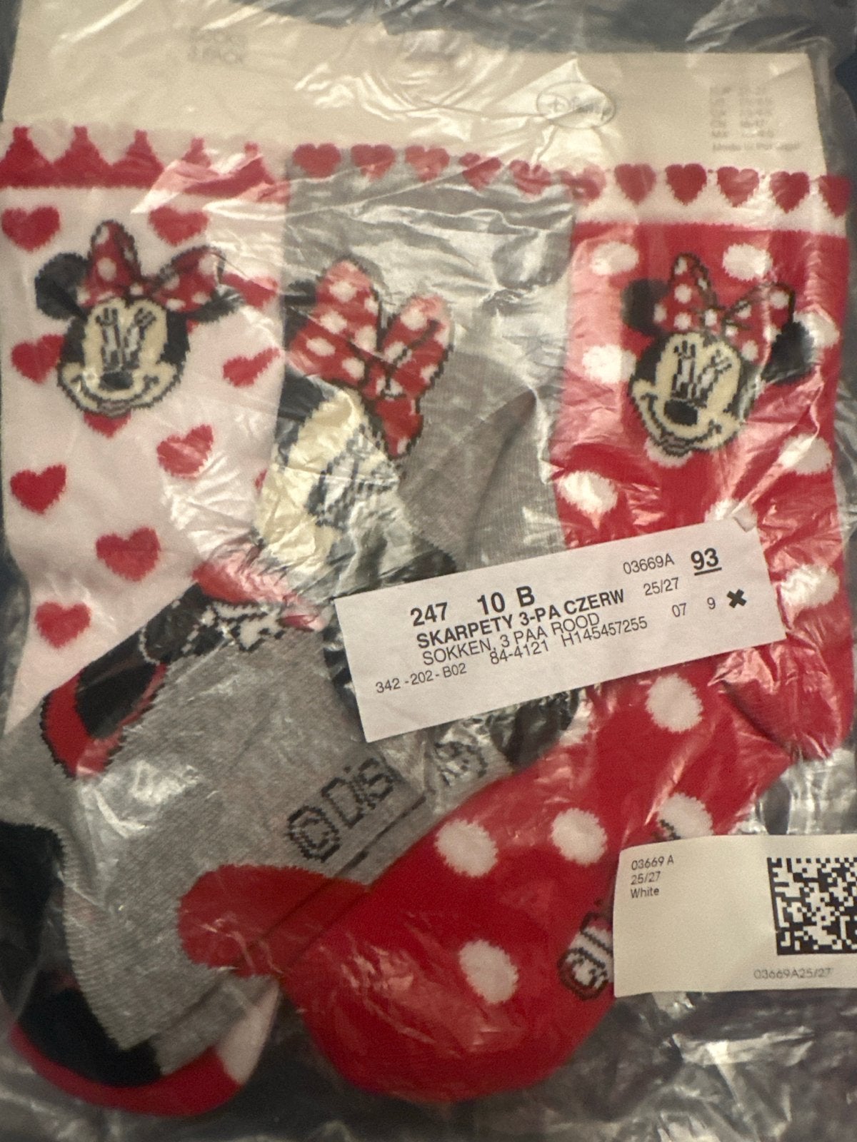 Disney Minnie Mouse Sokken - 3-pack (Maat 25/27), Ophalen of Verzenden, Nieuw, Meisje, Sokken