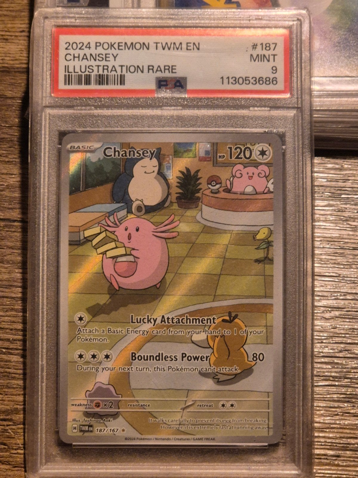 PSA 9 2024 Pokemon Chansey Illustration Rare Mint Engels, Hobby en Vrije tijd, Verzamelkaartspellen | Pokémon, Ophalen of Verzenden