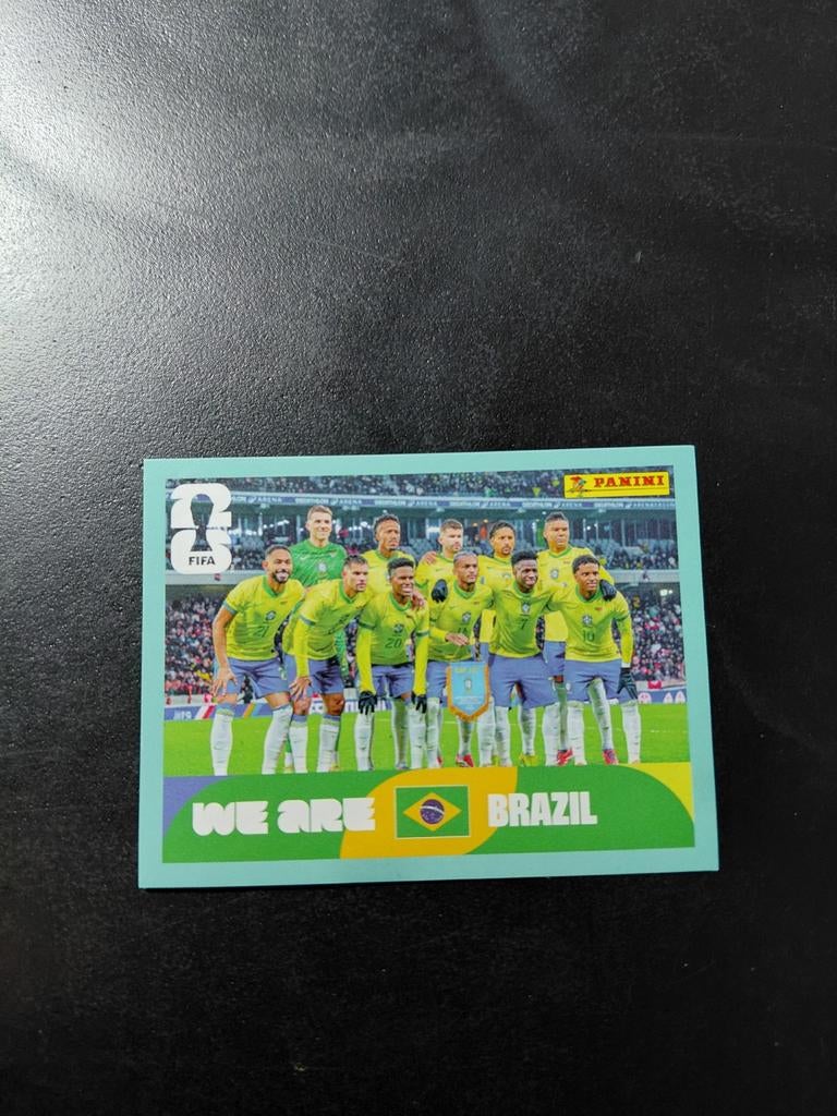 Brazilie teamfoto (panini wk 2026) estevao/vinicius jr, Verzamelen, Ophalen of Verzenden, Nieuw, Buitenlandse clubs, Poster, Plaatje of Sticker
