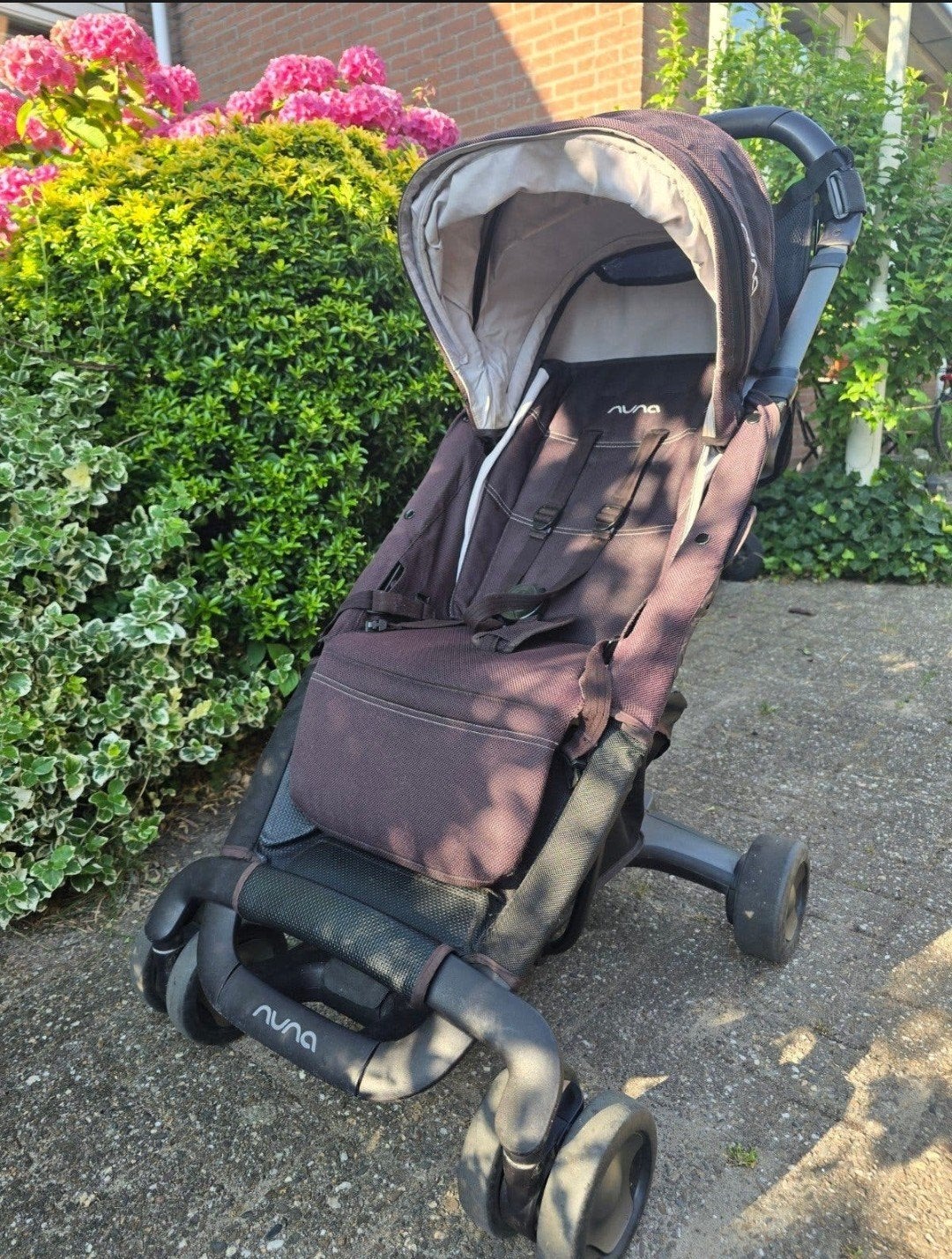 Nuna Pepp Buggy met accessoires en regenhoes, Gebruikt, Verstelbare duwstang, Ophalen, Kinderwagen