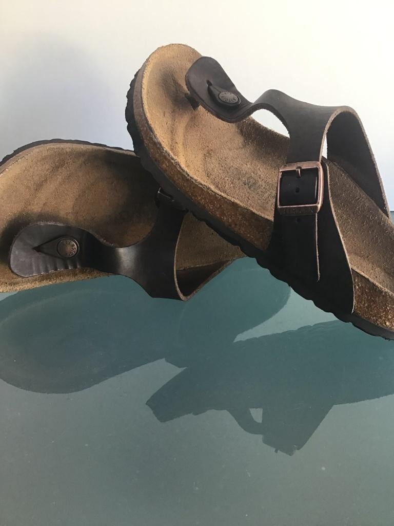 Birkenstock 37 | Gizeh bruine slippers | Gratis verzenden, Slippers, Bruin, Verzenden, Zo goed als nieuw