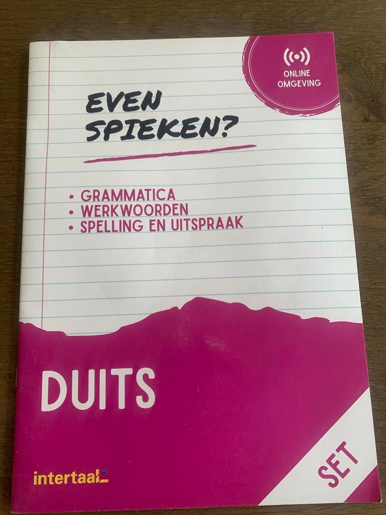 Even Spieken? Duits - Grammatica, Werkwoorden, Spelling, Ophalen of Verzenden, Zo goed als nieuw, Non-fictie