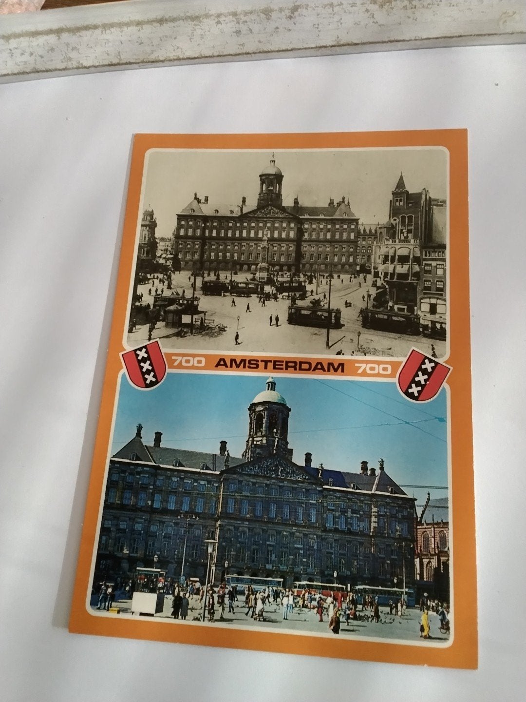 Oude ansichtkaart Amsterdam Dam Paleis op de Dam, Ophalen of Verzenden, 1960 tot 1980, Gelopen, Noord-Holland