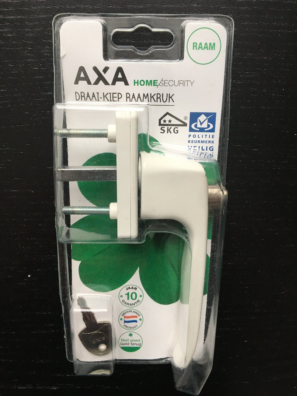 AXA raamsluiting met slot – wit – SKG2, Ophalen of Verzenden, Zo goed als nieuw, Rvs, Slot