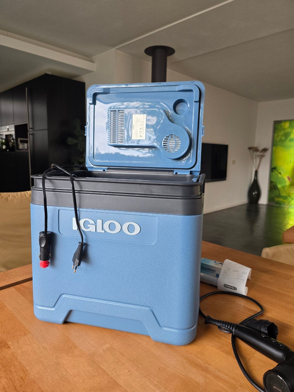 Igloo thermo-elektrische koelbox 12v 220v, Caravans en Kamperen, Koelboxen, Ophalen, Zo goed als nieuw, Elektrisch