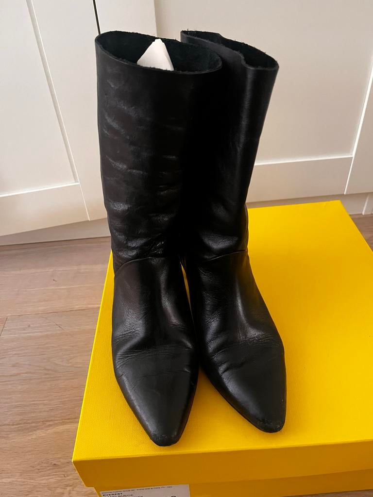 Zwarte IRO laarzen, Kleding | Dames, Schoenen, Ophalen of Verzenden, Zo goed als nieuw, Zwart, Lage of Enkellaarzen