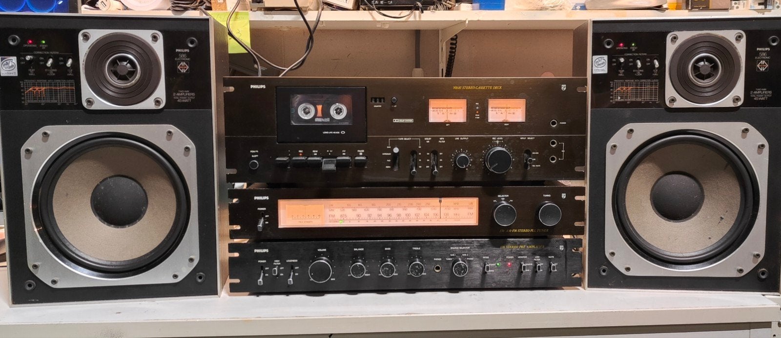 Philips MFB Black Tulip Stereo Set met Aansluitkabels, Philips, Gebruikt, Losse componenten, Ophalen