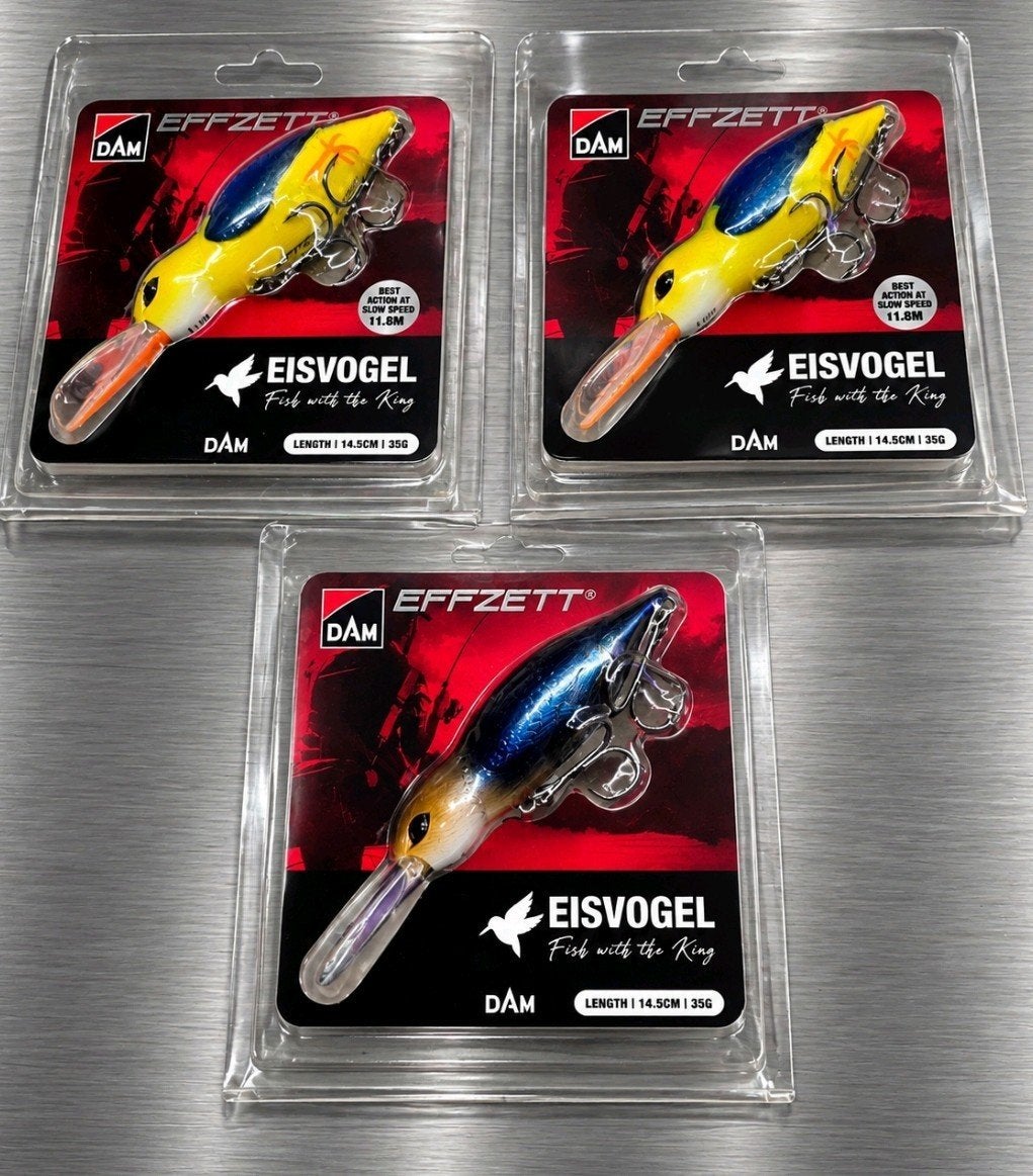 3x DAM EFFZETT Eisvogel 14.5cm / 35gr

incl gratis nieuwe Fl, Ophalen of Verzenden, Nieuw, Overige typen