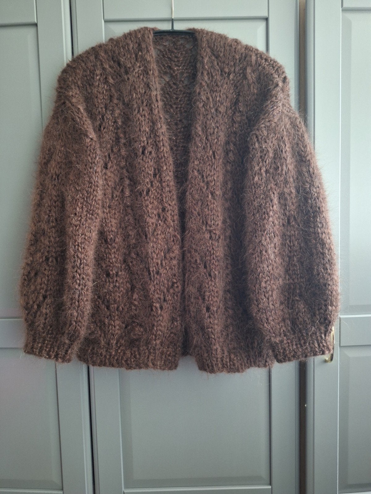 Nieuw handgemaakt mohair ajour vest, een maat, Kleding | Dames, Ophalen of Verzenden, Nieuw, Maat 46/48 (XL) of groter, Bruin